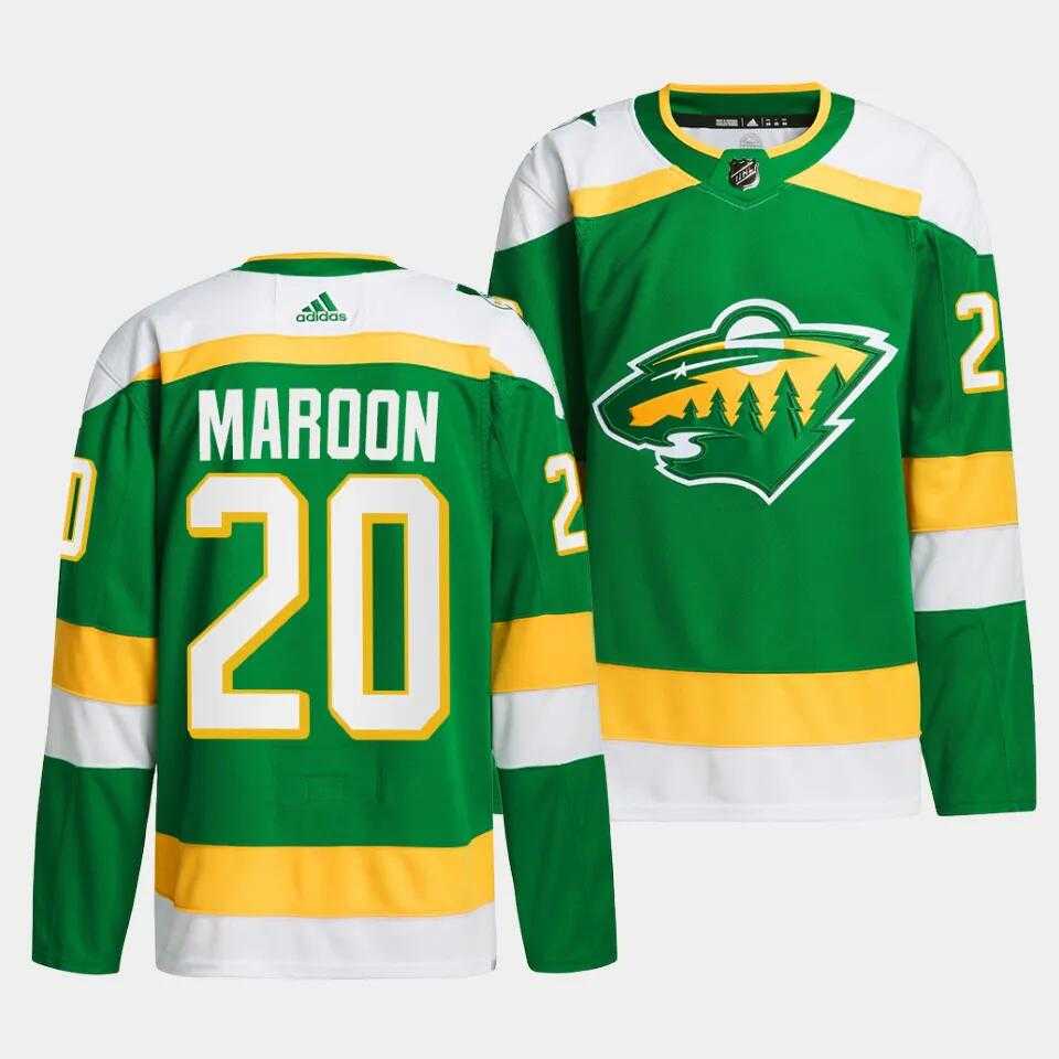Mens Minnesota Wild #20 Patrick Maroon Green 2023-24 Stitched Jersey Dzhi